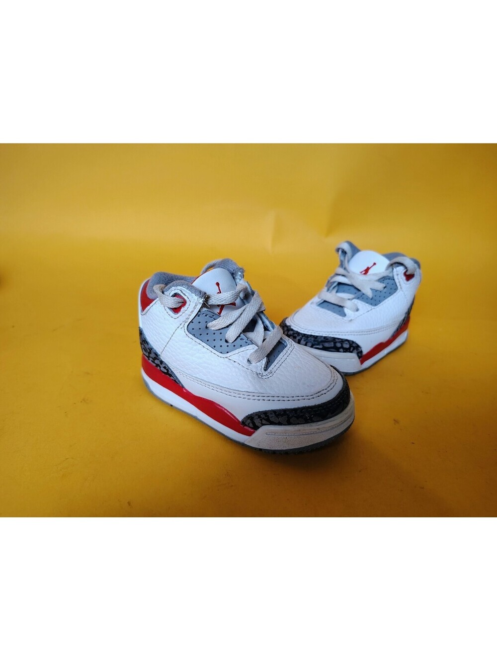 Jordan 3 Retro TD Fire Red Nike Air OG White Leather Toddler Shoes 4C DM0968-160